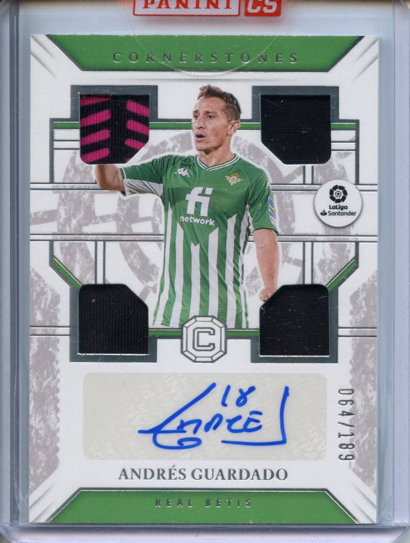 2021-22 Panini Chronicles Andres Guardado Cornerstones La Liga Autograph Relic 64/189