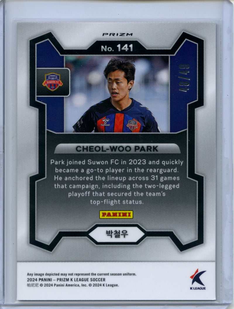 2024 Prizm K-League Soccer Cheol-Woo Park Purple Ice Prizm 48/49