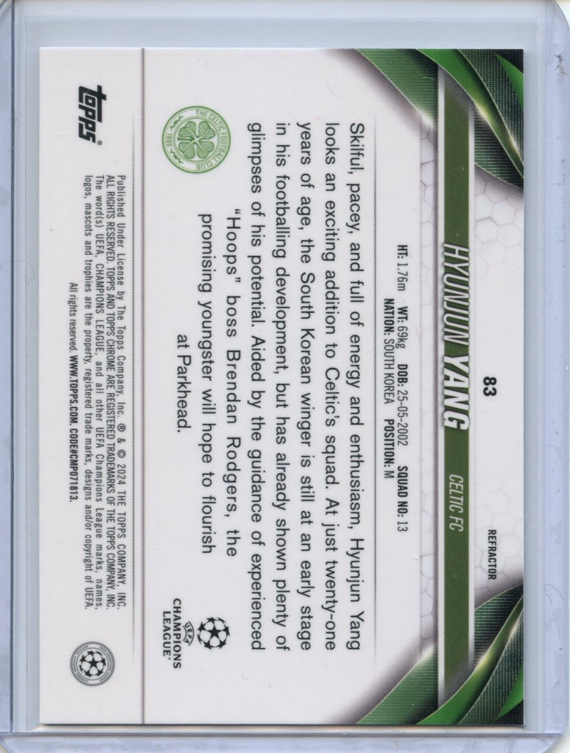 2023-24 Topps Chrome UEFA Hyunjun Yang Refractor