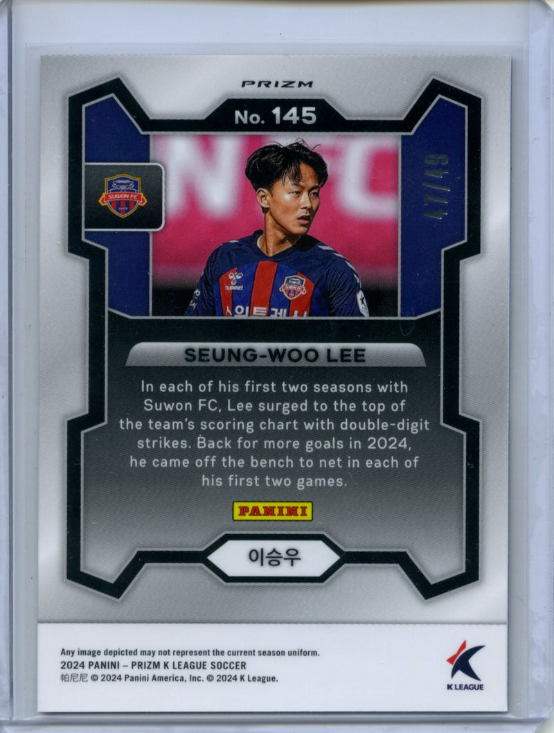 2024 Prizm K-League Soccer Seung-Woo Lee Purple Ice Prizm 47/49