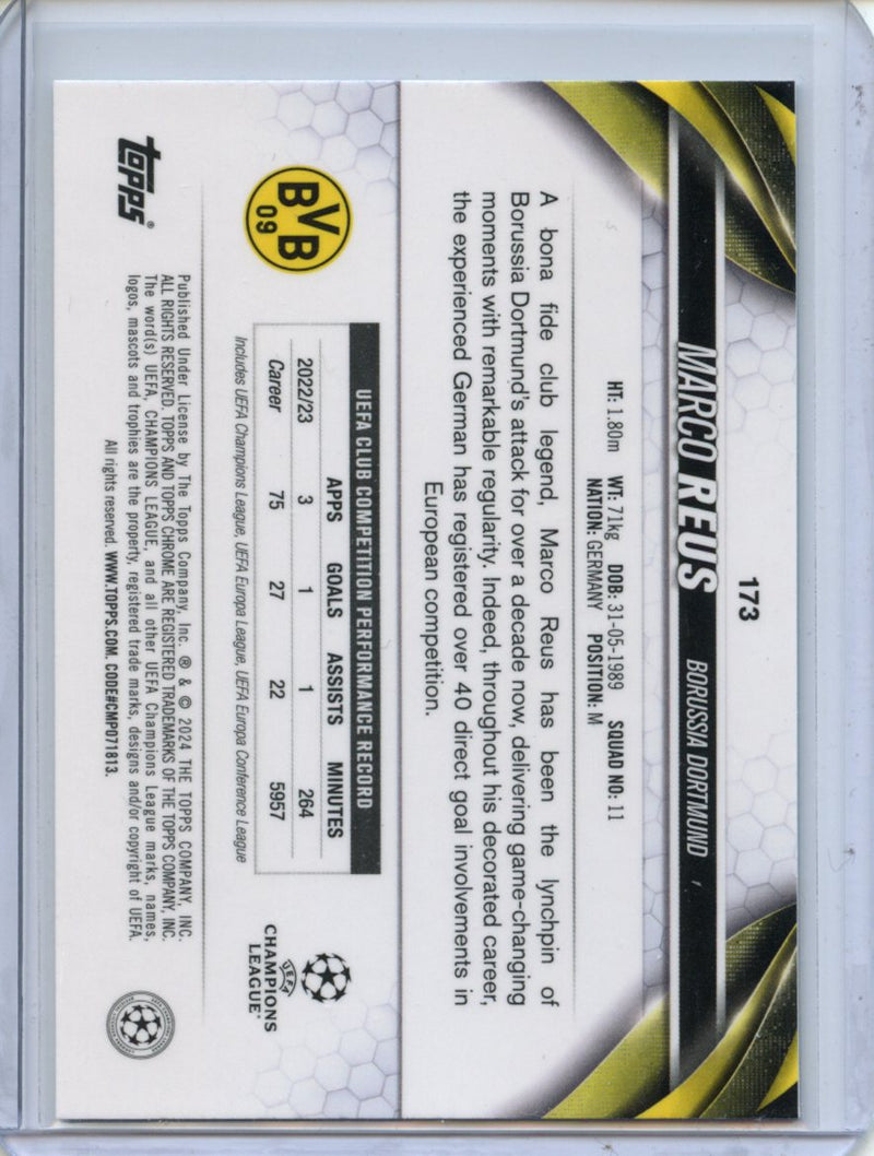 2023-24 Topps Chrome UEFA Marco Reus Aqua Prism Refractor