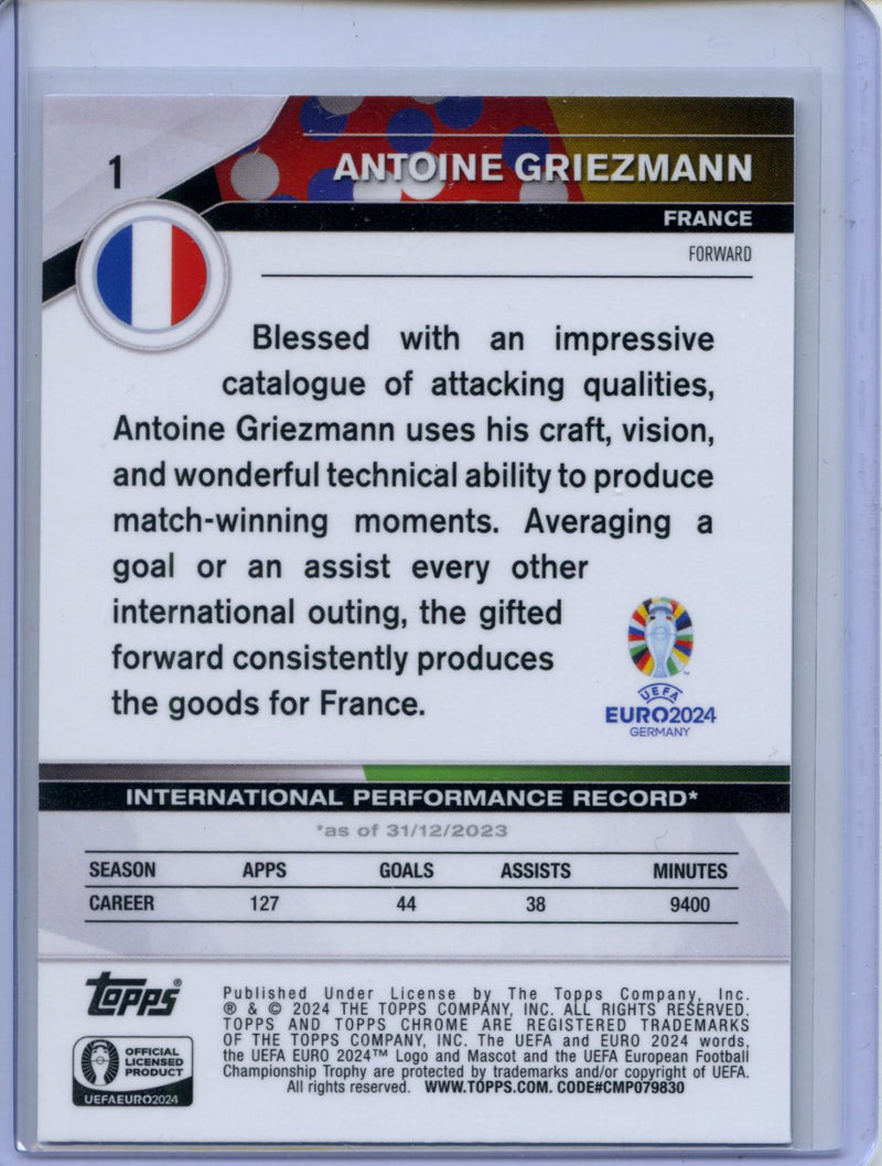 2024 Topps Chrome UEFA Euro Antoine Griezmann Purple Lava 95/175
