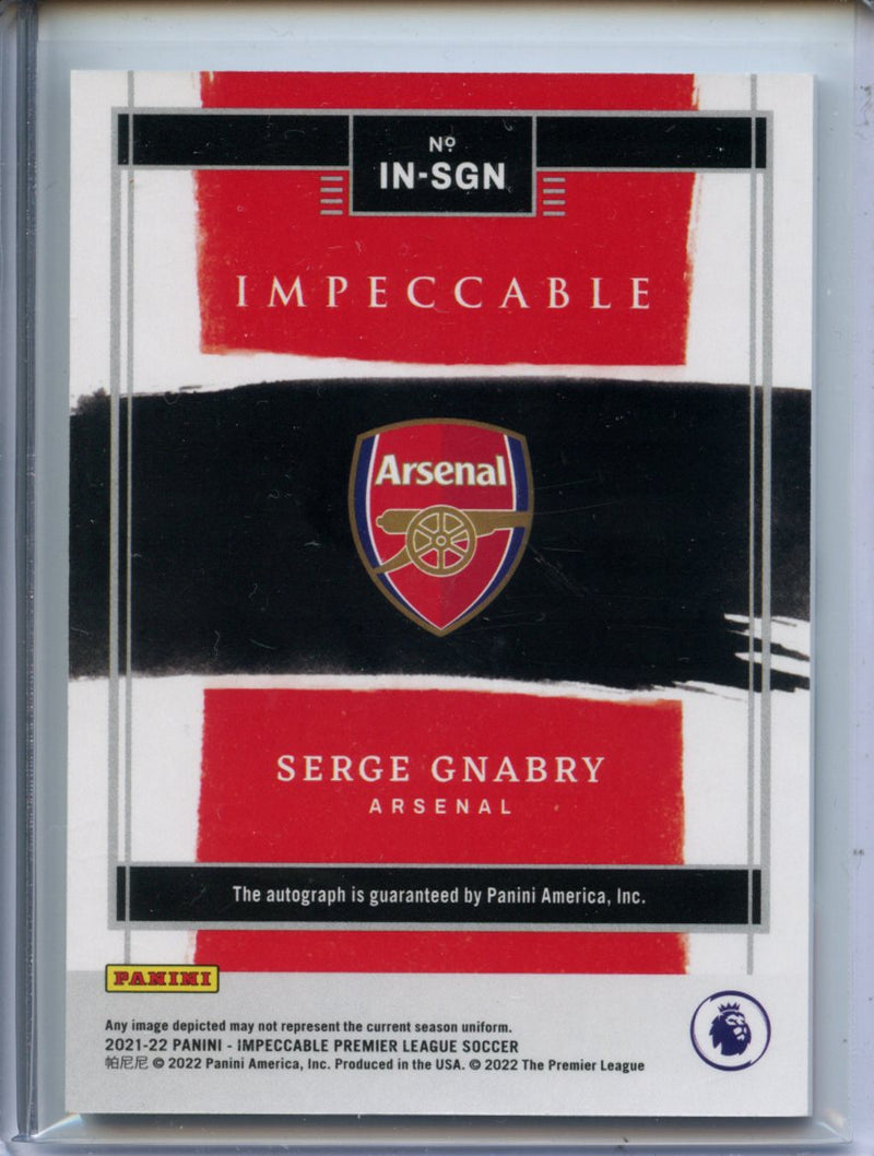 2021-22 Panini Impeccable EPL Serge Gnabry Indelible Ink 67/99 #67/99 #IN-SGN