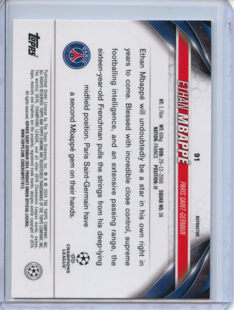 2023-24 Topps Chrome UEFA Ethan Mbappe Refractor