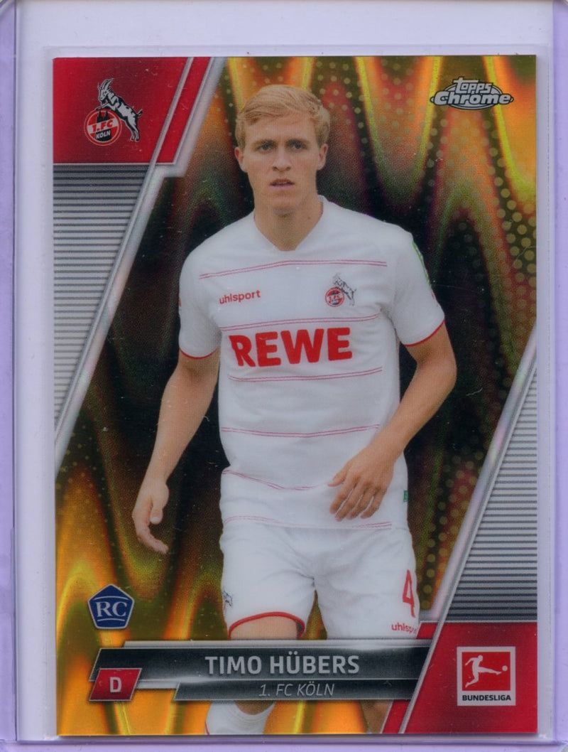 2021-22 Topps Chrome Bundesliga Soccer Timo Hubers Gold RayWave