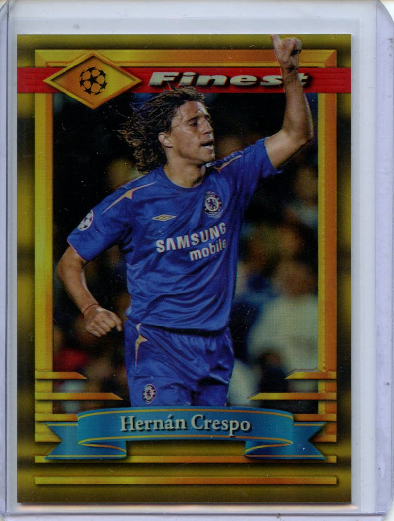 2022-23 Topps Finest Flashbacks UEFA Club Competitions Hernan Crespo Gold 7/50