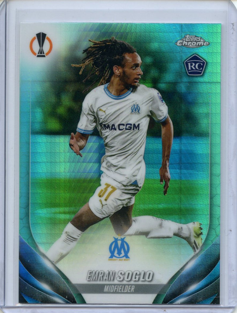 2023-24 Topps Chrome UEFA Emran Soglo Aqua Prism Refractor