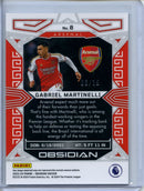 2023-24 Obsidian Soccer Gabriel Martinelli Neon Blue Flood Electric Etch 6/15