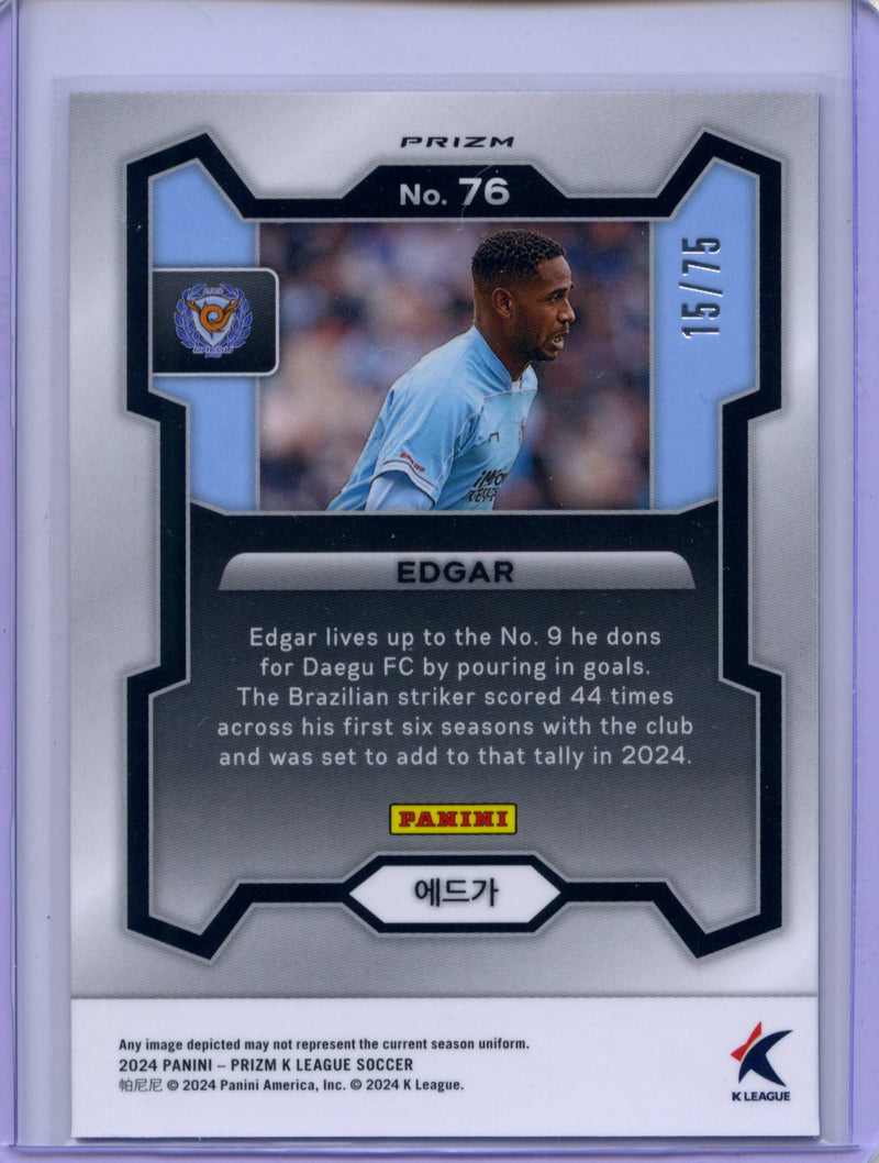 2024 Prizm K-League Soccer Edgar Blue Prizm 15/75