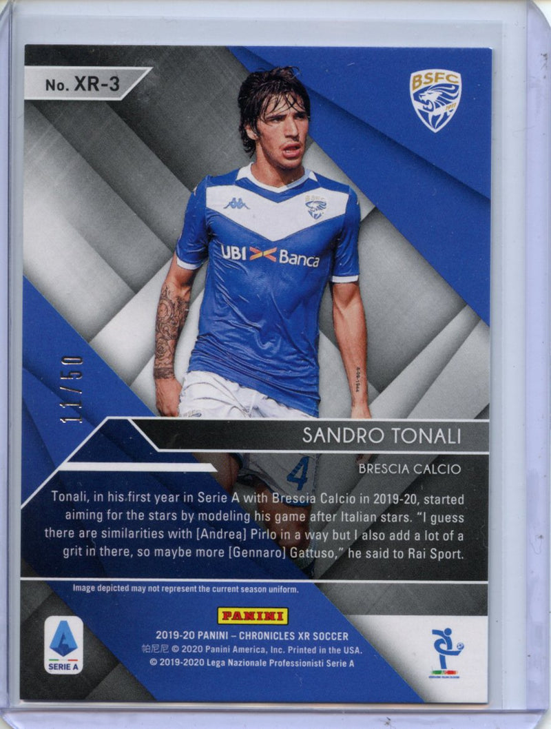 2019-20 Panini Chronicles Sandro Tonali XR Rookies Blue 11/50