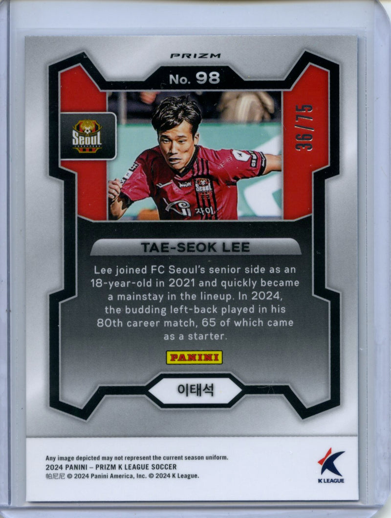 2024 Prizm K-League Soccer Tae-Seok Lee Blue Prizm 36/75