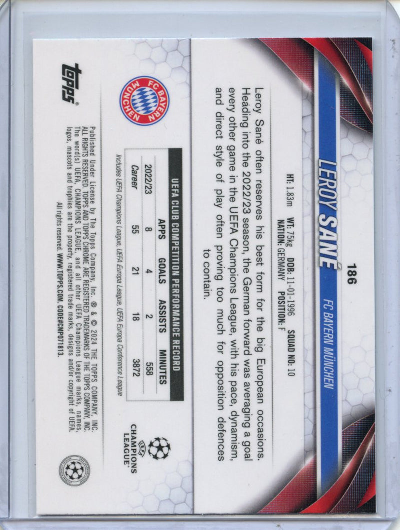 2023-24 Topps Chrome UEFA Leroy Sane Aqua Prism Refractor