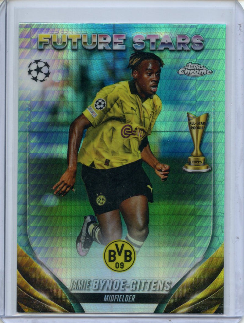 2023-24 Topps Chrome UEFA Jamie Bynoe-Gittens Aqua Prism Refractor