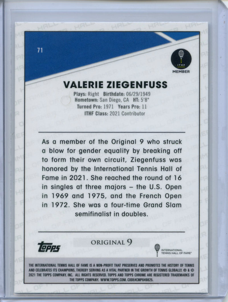 2021 Topps Chrome Tennis Valerie Ziegenfuss