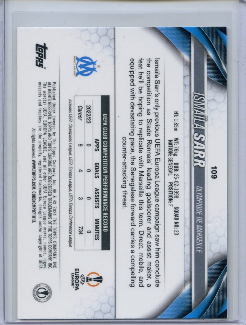 2023-24 Topps Chrome UEFA Ismaila Sarr Neon Green Wave 93/399