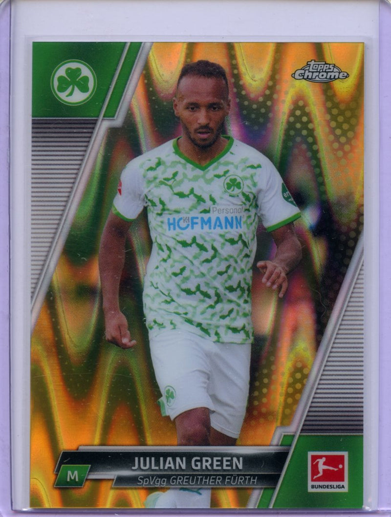 2021-22 Topps Chrome Bundesliga Soccer Julian Green Gold RayWave