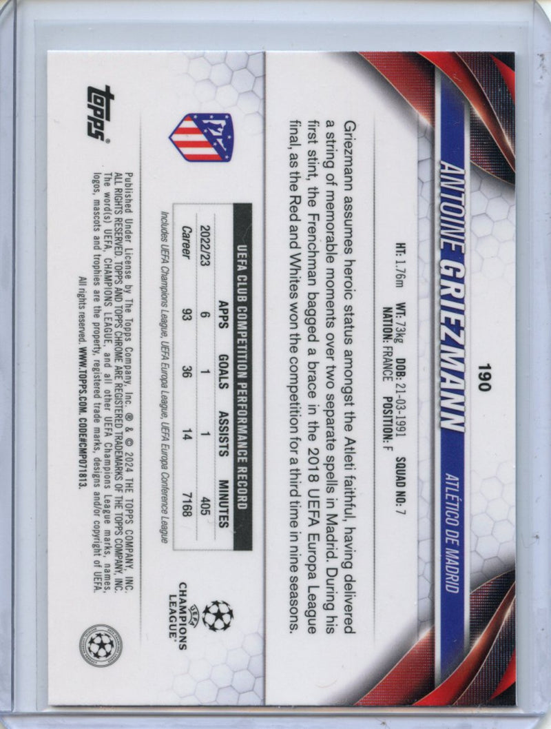 2023-24 Topps Chrome UEFA Antoine Griezmann Aqua Prism Refractor