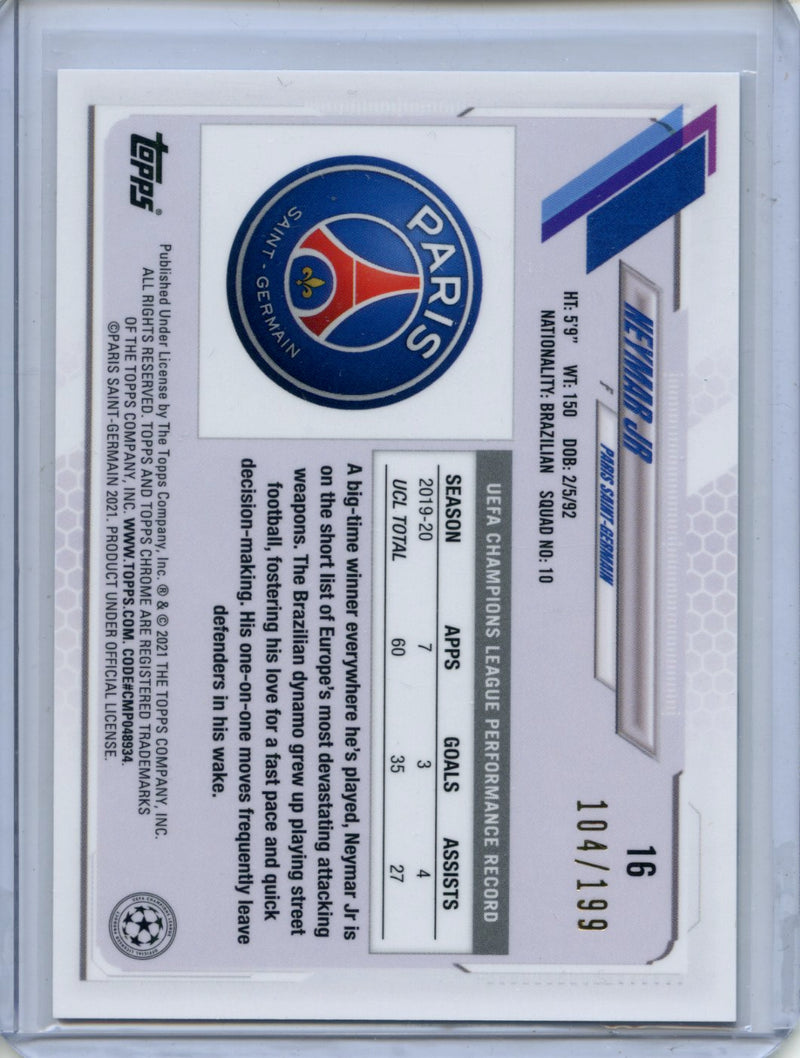 2020-21 Topps Chrome UEFA Steve Aoki Neymar Neon Chrome I 104/199