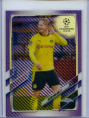 2020-21 Topps Chrome UEFA Erling Haaland Purple Carbon Fiber
