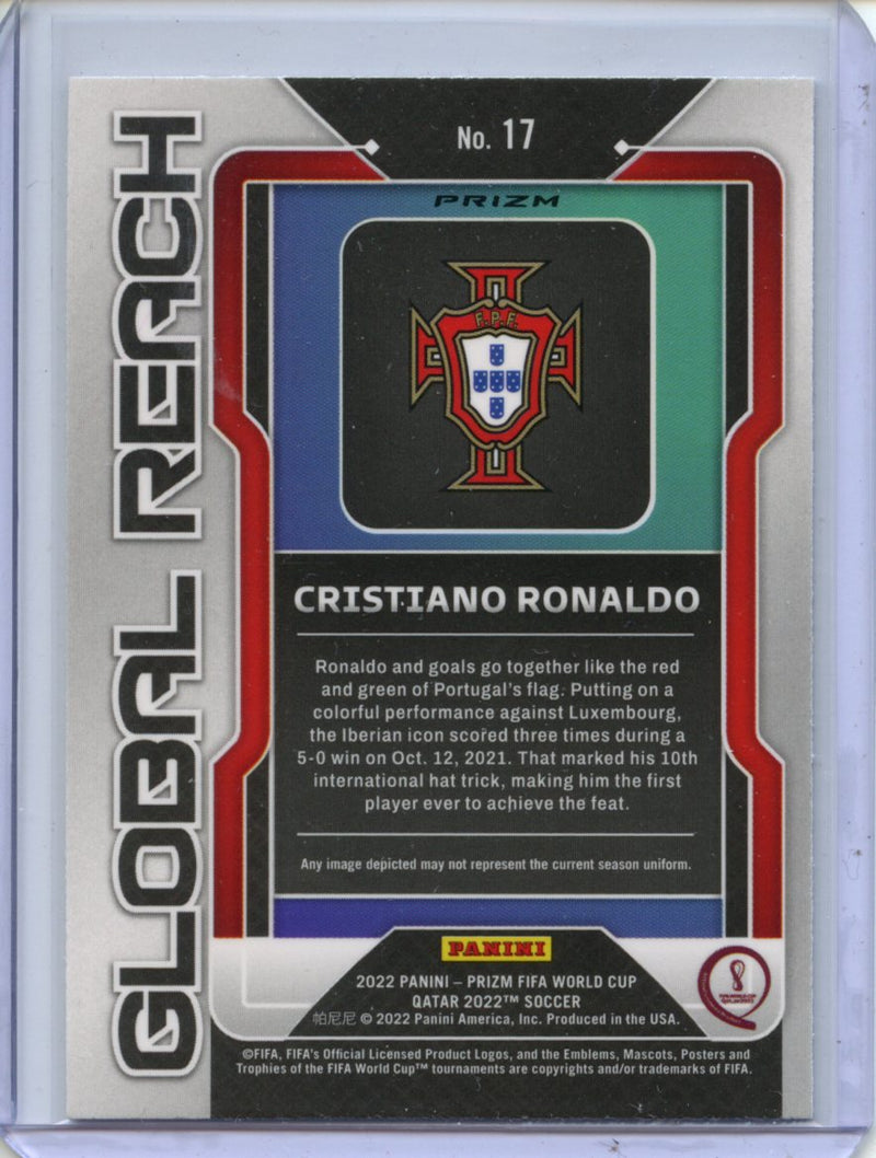 2022 Panini Prizm FIFA World Cup Qatar Cristiano Ronaldo Global Reach Silver