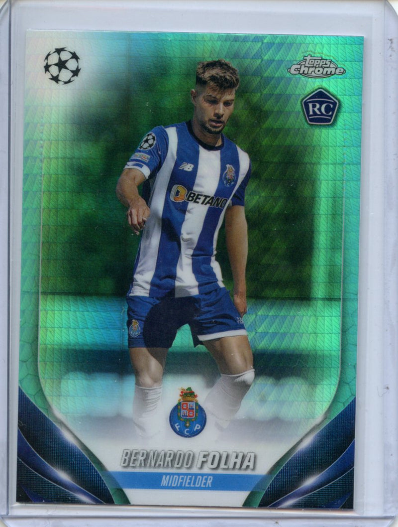 2023-24 Topps Chrome UEFA Bernardo Folha Aqua Prism Refractor