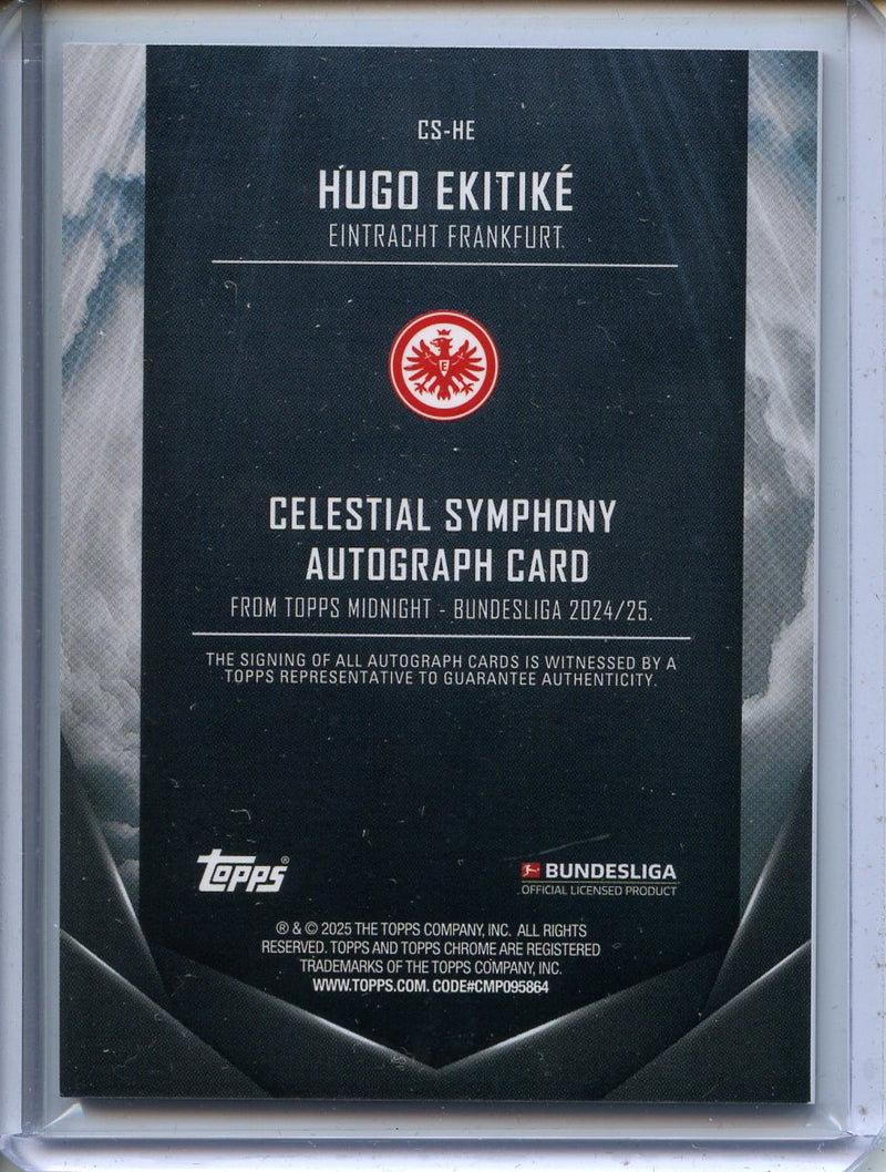 2024-25 Topps Midnight Bundesliga Hugo Ekitike Celestial Symphony Autographs Twilight 29/99