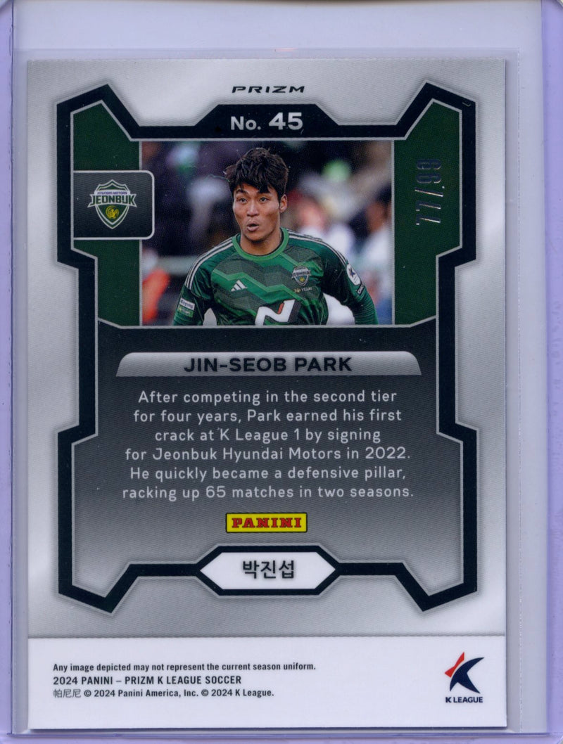 2024 Prizm K-League Soccer Jin-Seob Park Red Prizm 77/99