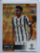 2020-21 Topps Stadium Club Chrome UEFA Champions League Marley Ake Orange Yellow Wave Refractor