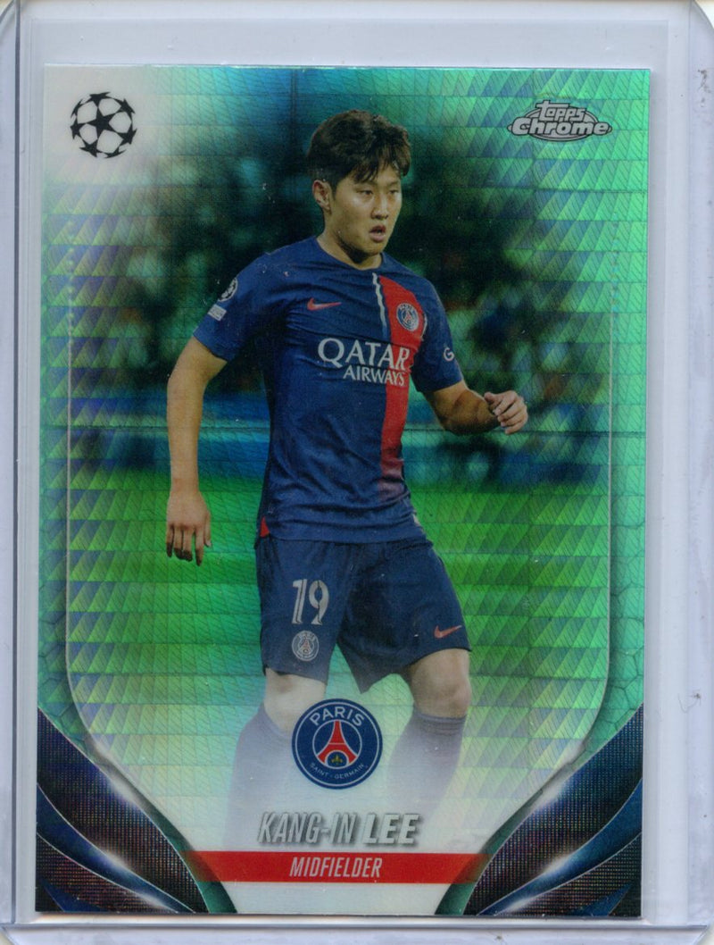 2023-24 Topps Chrome UEFA Kang-in Lee Aqua Prism Refractor