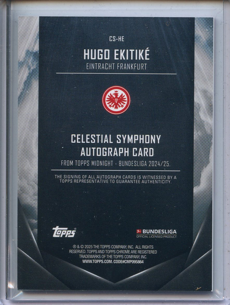 2024-25 Topps Midnight Bundesliga Hugo Ekitike Celestial Symphony Autographs Twilight 83/99