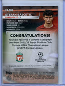 2022-23 Topps Stadium Club Chrome UEFA Stefan Bajcetic Chrome Autographs