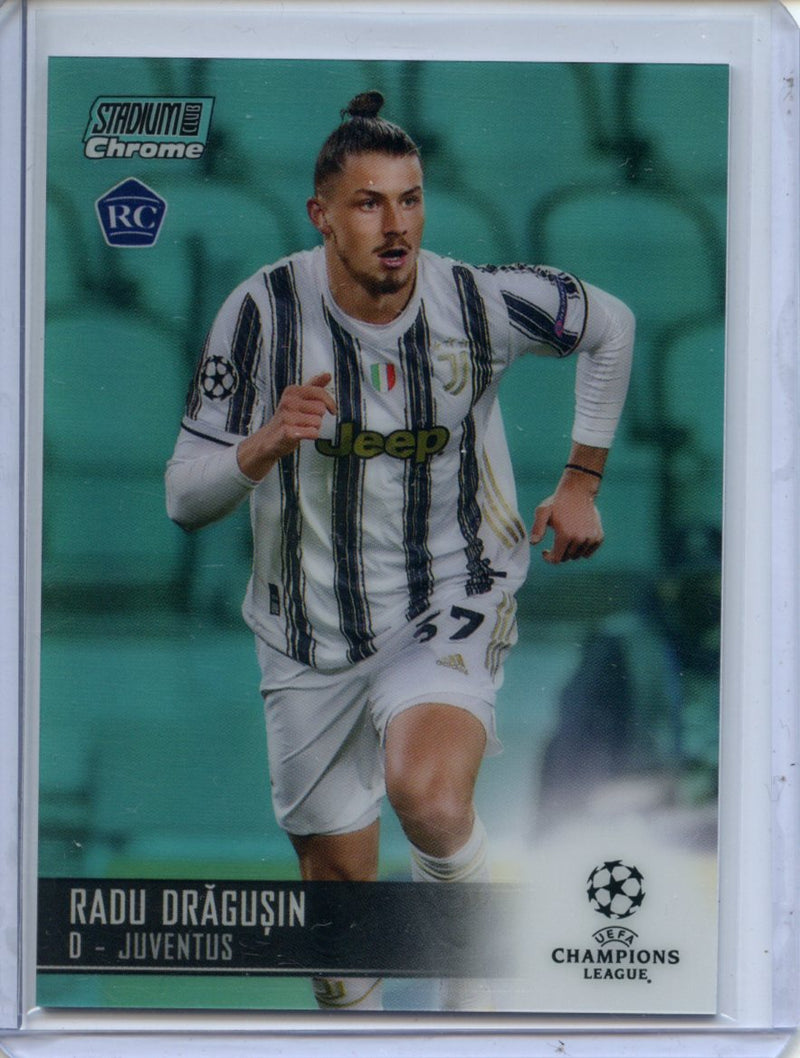 2020-21 Topps Stadium Club UEFA Champions League Radu Dragusin Aqua Refractor 179/199