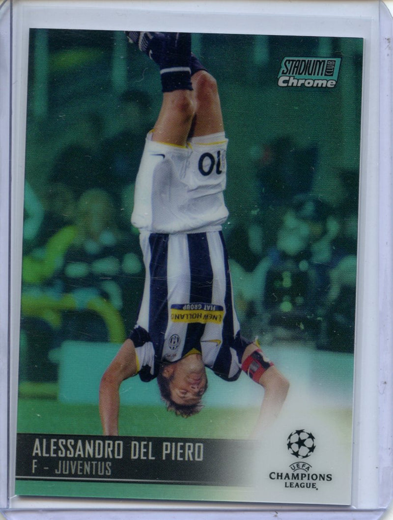2020-21 Topps Stadium Club Chrome UEFA Champions League Alessandro Del Piero Aqua Refractor 110/199