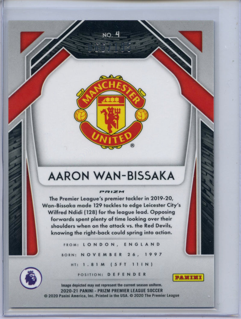 2020-21 Panini Prizm Premier League Aaron Wan-Bissaka Blue Breakaway 66/195