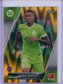 2021-22 Topps Chrome Bundesliga Soccer Aster Vranckx Gold RayWave