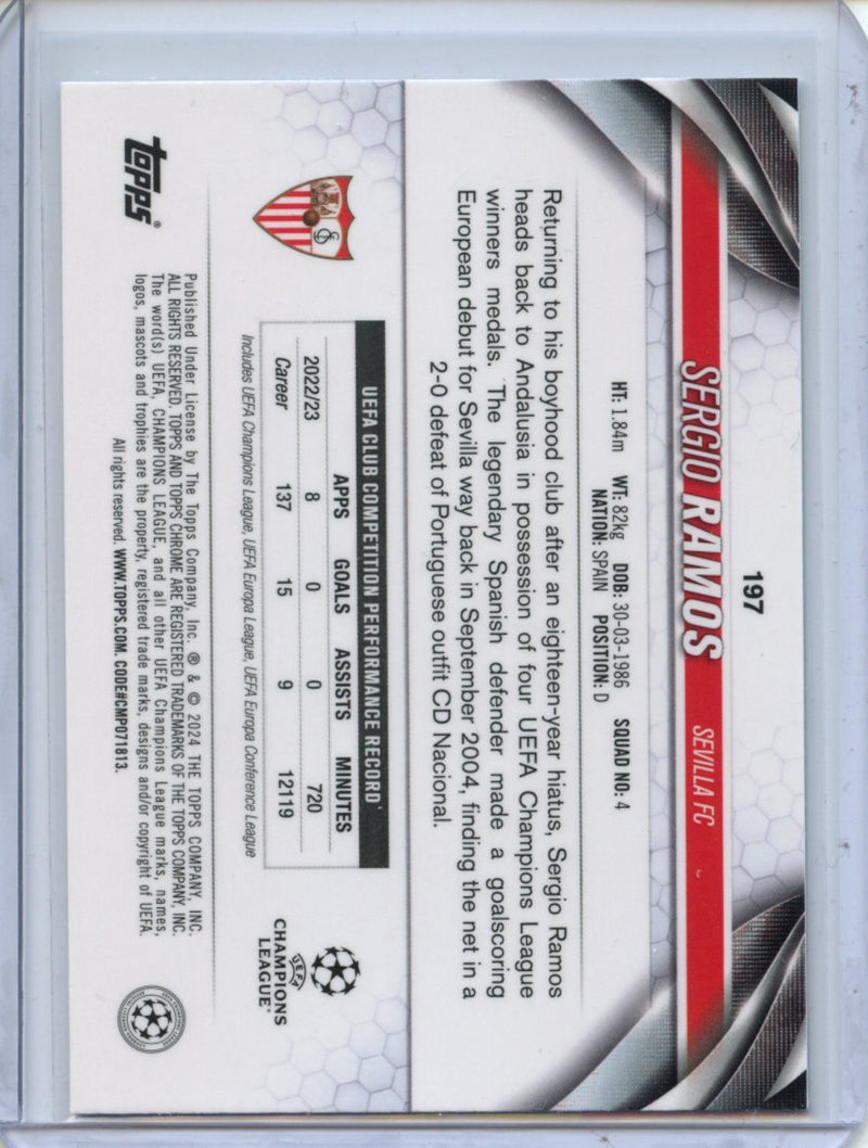 2023-24 Topps Chrome UEFA Sergio Ramos Aqua Prism Refractor