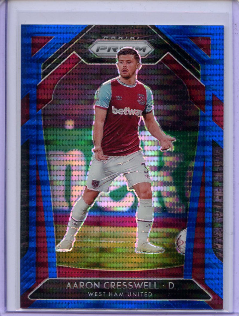 2020-21 Panini Prizm Premier League Aaron Cresswell Blue Pulsar Prizm