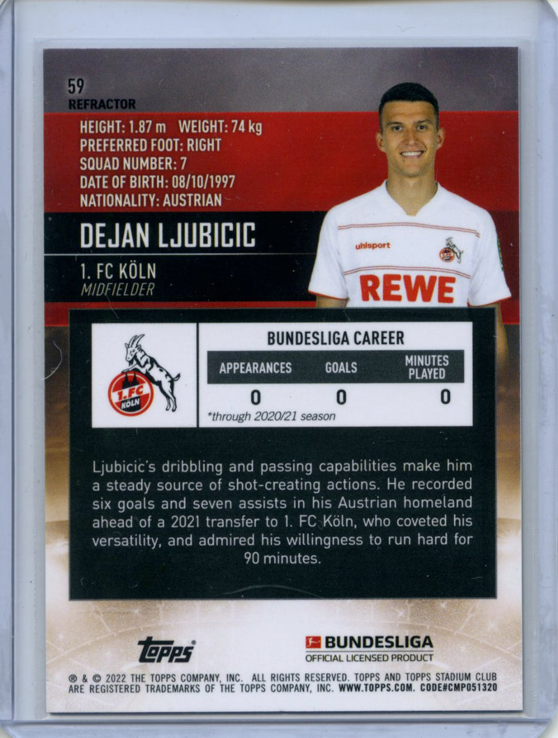 2021-22 Topps Bundesliga Stadium Club Chrome Dejan Ljubicic Refractor