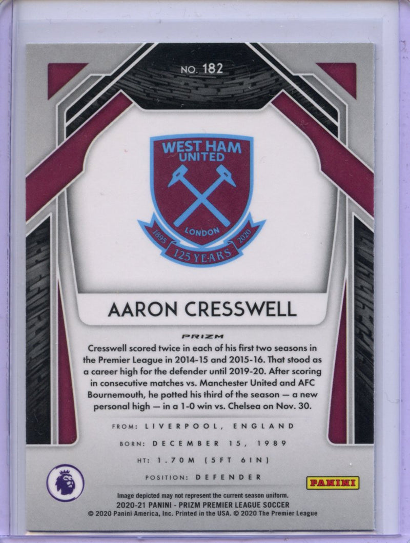 2020-21 Panini Prizm Premier League Aaron Cresswell Blue Pulsar Prizm