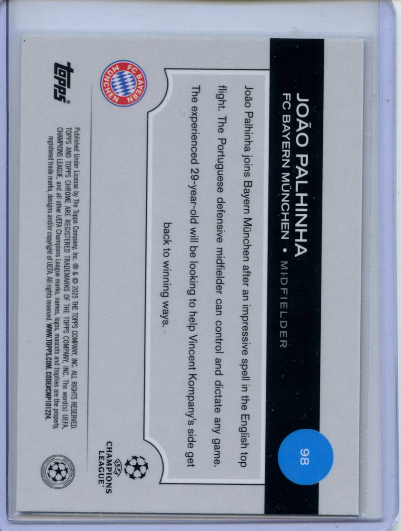 2024-25 Topps Chrome UEFA Club Comps Joao Palhinha Aqua 112/199