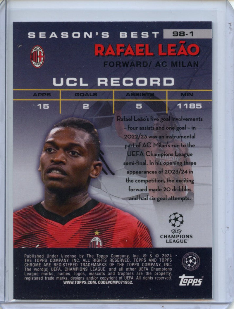 2023-24 Topps Chrome UEFA Rafael Leao 1998 Shooting Stars