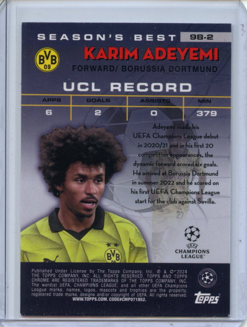 2023-24 Topps Chrome UEFA Karim Adeyemi 1998 Shooting Stars