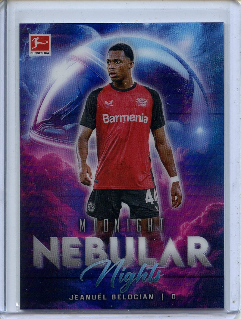 2024-25 Topps Midnight Bundesliga Jeanuel Belocian Nebular Nights SP