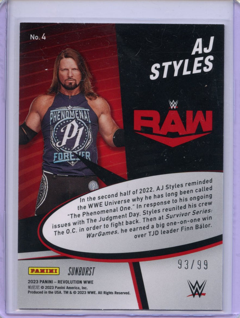 2023 Revolution WWE AJ Styles Star Gazing Sunburst 93/99