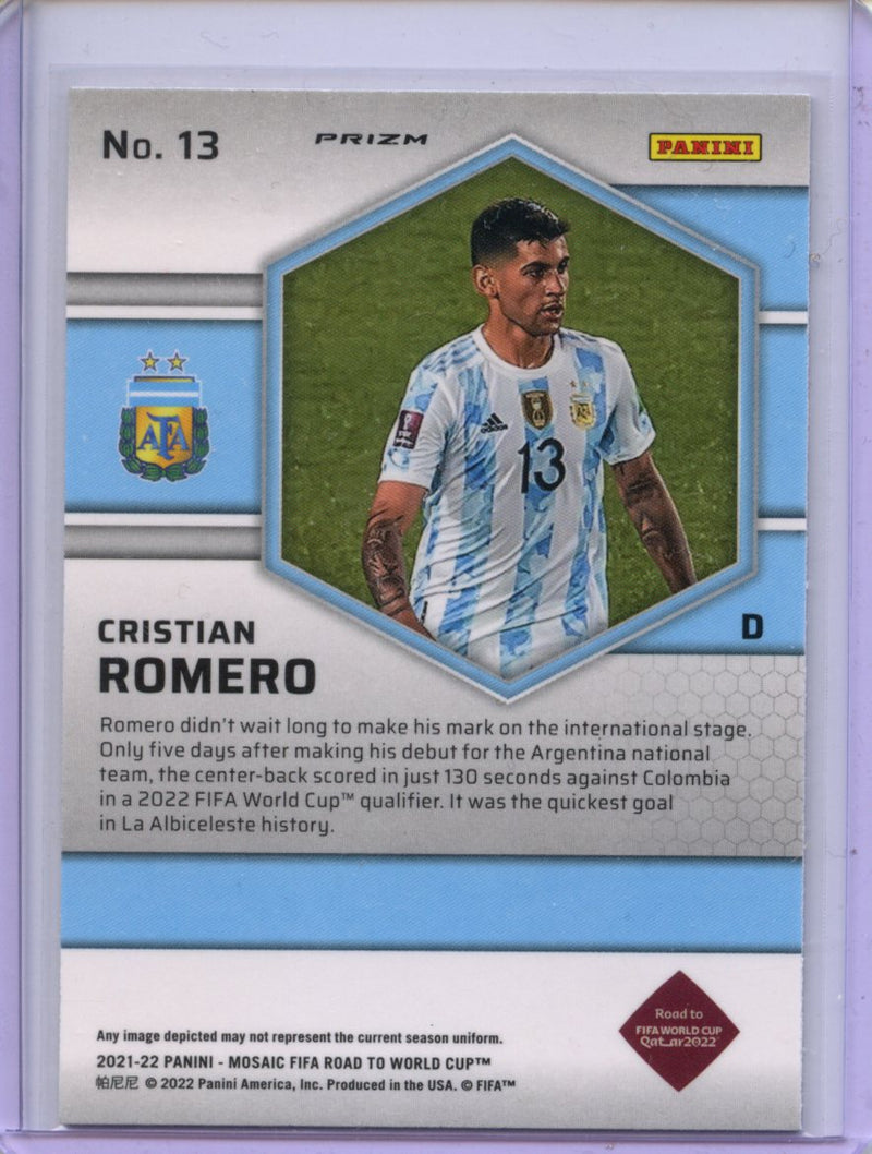 2021-22 Mosaic FIFA Road to World Cup Cristian Romero Silver