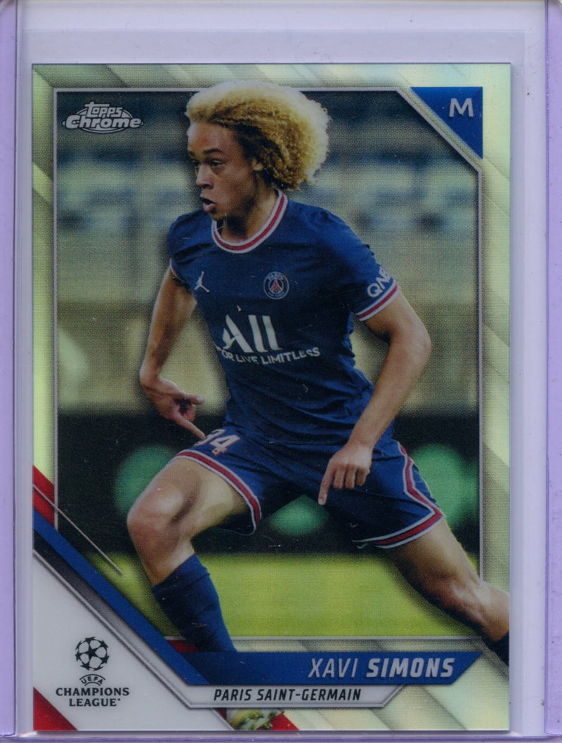 2021-22 Topps Chrome UEFA CL Xavi Simons Refractor