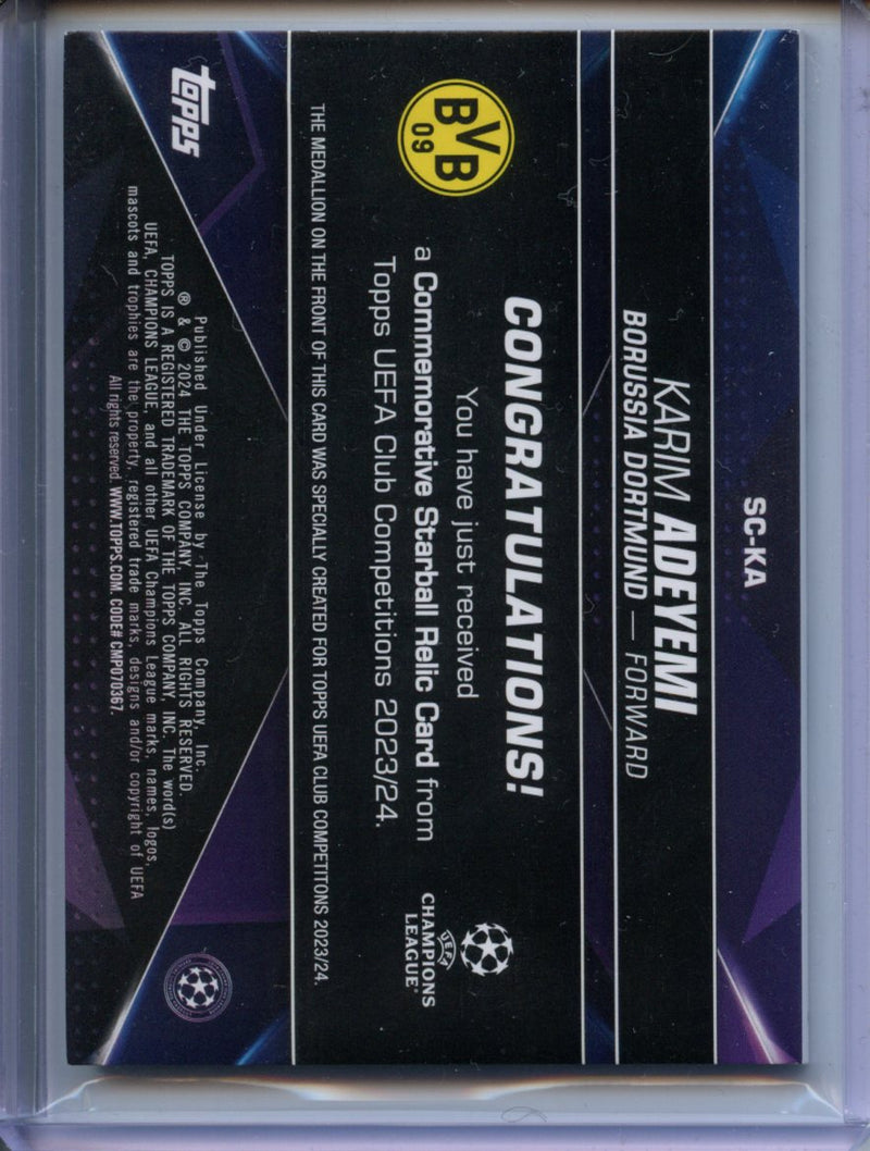 2023-24 Topps UEFA CC Karim Adeyemi Starball Commemorative Relic