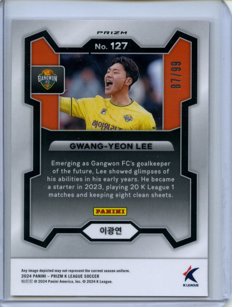 2024 Prizm K-League Soccer Gwang-Yeon Lee Red Prizm 87/99