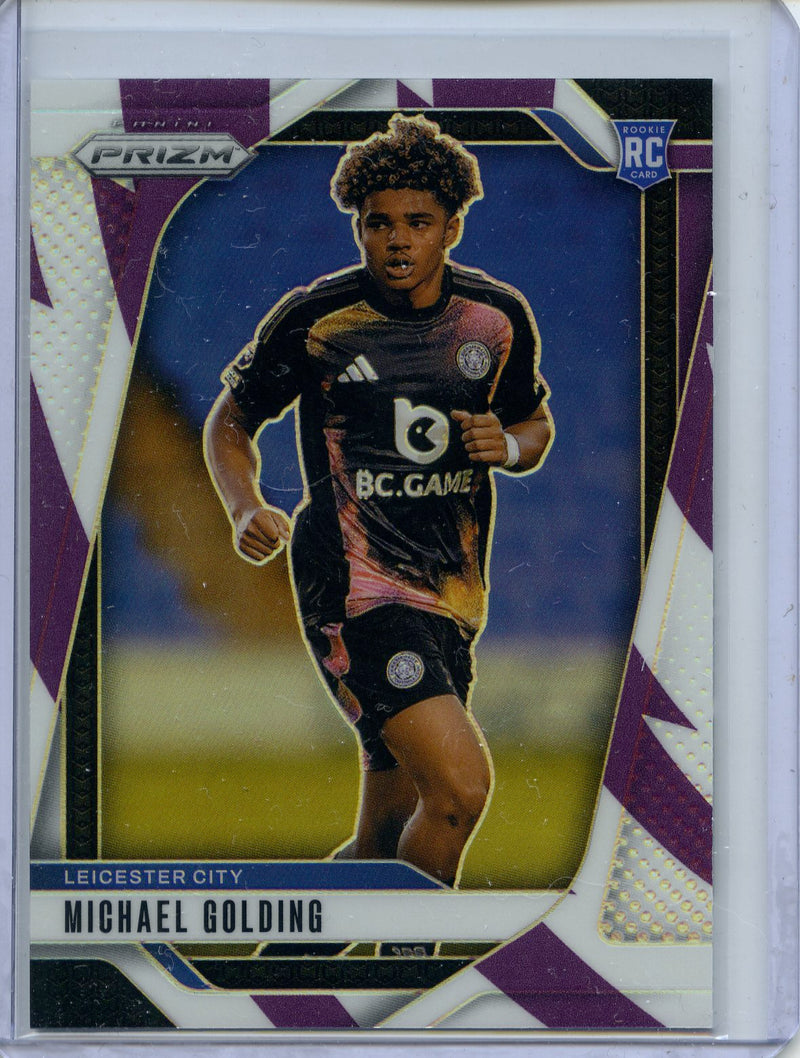 2024-25 Panini Prizm Premier League Michael Golding Purple And White Stripes 87/92