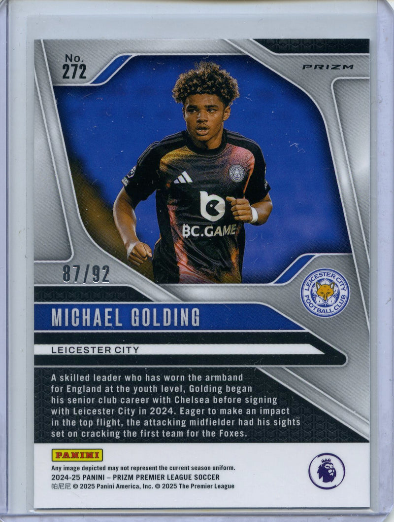 2024-25 Panini Prizm Premier League Michael Golding Purple And White Stripes 87/92
